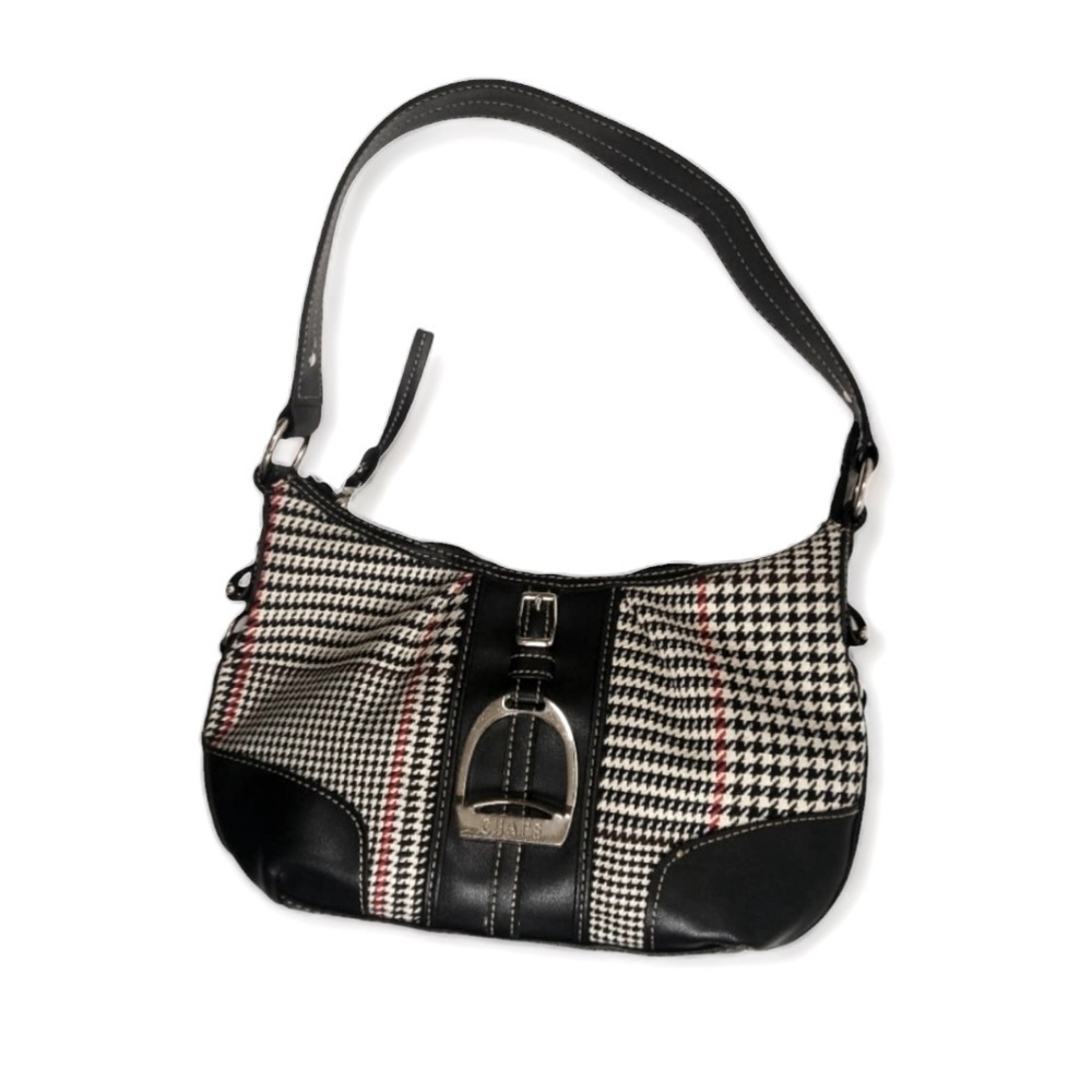 Chaps Vintage Houdstooth Leather Bag - Picture 2 of 7